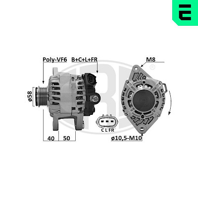 Alternador Hyundai Elantra/Creta/Venue 16-20/Seltos 20-/Soul 19-